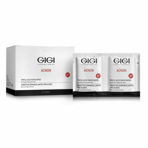 GIGI Acnon Triple Acid Rapid Wipes 30pcs — Detersione GIGI Acnon Triple Acid Rapid Wipes 30pcs — Detersione